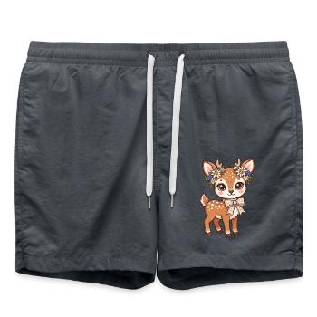 Blumenkranz Reh - Badeshorts - Anthrazit - Vorne - AI Model Male 185 light (185cm)