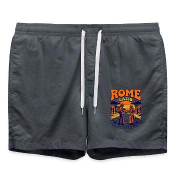 Retro Rome Lazio All Roads Lead To Rome - Badeshorts - Anthrazit - Vorne - AI Model Male 185 light (185cm)