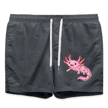 Süßer Axolotl mit Lichterkette für Weihnachten  - Badeshorts - Anthrazit - Vorne - AI Model Male 185 light (185cm)