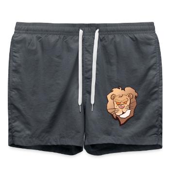 Mürrischer Löwenkopf - Badeshorts - Anthrazit - Vorne - AI Model Male 185 light (185cm)