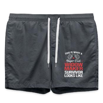 Herzinfarkt - Badeshorts - Anthrazit - Vorne - AI Model Male 185 light (185cm)