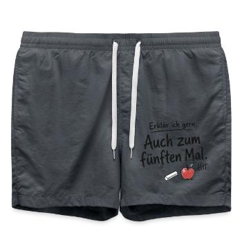 Lehrkraft, Erklär ich gern – Fünften Mal - Badeshorts - Anthrazit - Vorne - AI Model Male 185 light (185cm)