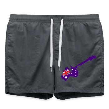 Purple Austral Guitar - Badeshorts - Anthrazit - Vorne - AI Model Male 185 light (185cm)