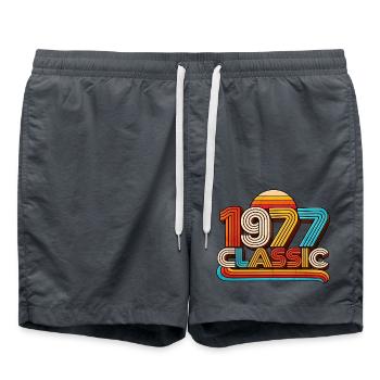 1977 Retro Rainbow Classic - Badeshorts - Anthrazit - Vorne - AI Model Male 185 light (185cm)