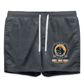 Kfz-Meister – Mechaniker Werkstatt Meisterbrief - Badeshorts - Anthrazit - Vorne - AI Model Male 185 light (185cm)