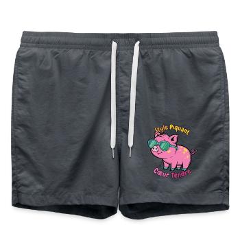 Heißes Schweinefleisch Zartes Herz - Badeshorts - Anthrazit - Vorne - AI Model Male 185 light (185cm)