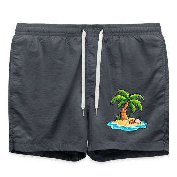 Tropische Palme – Sommer am Meer - Badeshorts - Anthrazit - Vorne - AI Model Male 185 light (185cm)
