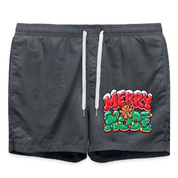 Merry Mode Weihnachtslichter - Badeshorts - Anthrazit - Vorne - AI Model Male 185 light (185cm)