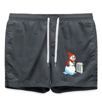 Winter Schneemann Wärme - Badeshorts - Anthrazit - Vorne - AI Model Male 185 light (185cm)