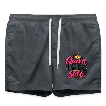 Queen Solo Pink Krone Design - Badeshorts - Anthrazit - Vorne - AI Model Male 185 light (185cm)