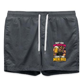 Influencer Bier: Zahlt Ihr Mein Bier - Badeshorts - Anthrazit - Vorne - AI Model Male 185 light (185cm)