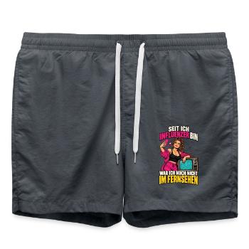 Seit ich Influencer bin – noch nicht TV - Badeshorts - Anthrazit - Vorne - AI Model Male 185 light (185cm)