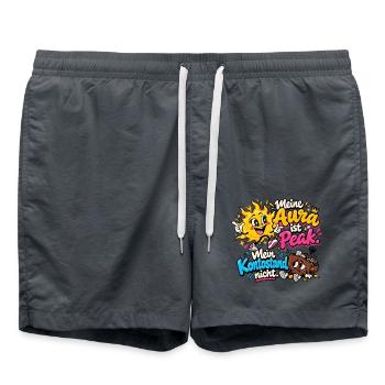 Meine Aura ist Peak – Kontostand - Badeshorts - Anthrazit - Vorne - AI Model Male 185 light (185cm)