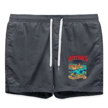 City Antibes France The French Riviera Coastal - Badeshorts - Anthrazit - Vorne - AI Model Male 185 light (185cm)