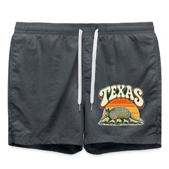Texas Armadillo Retro Sonnenuntergang - Badeshorts - Anthrazit - Vorne - AI Model Male 185 light (185cm)