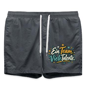 Team Shirt personalisierbar mit Teamname Ein Team  - Badeshorts - Anthrazit - Vorne - AI Model Male 185 light (185cm)