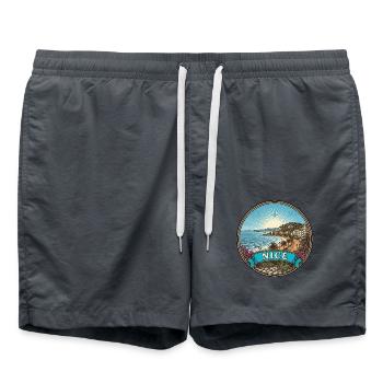Schönes Frankreich Reiseabzeichen Promenade Anglais Geschenk - Badeshorts - Anthrazit - Vorne - AI Model Male 185 light (185cm)