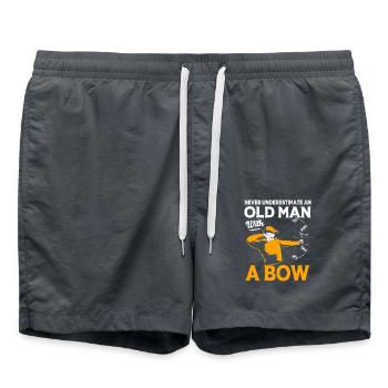 Bogenschütze Bogen Bogenschießen - Badeshorts - Anthrazit - Vorne - AI Model Male 185 light (185cm)