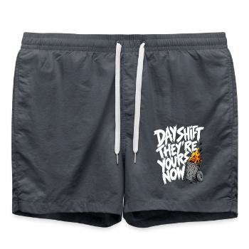Day Shift Handoff Pflegekraft Nachtschit - Badeshorts - Anthrazit - Vorne - AI Model Male 185 light (185cm)
