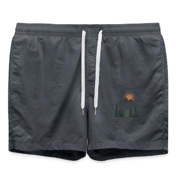 Wanderlust: Berge, Wald und Sonne - Badeshorts - Anthrazit - Vorne - AI Model Male 185 light (185cm)