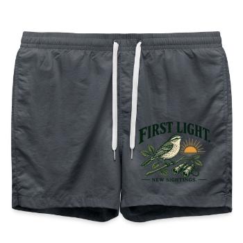 First Light New Sightings Garten Vögel - Badeshorts - Anthrazit - Vorne - AI Model Male 185 light (185cm)
