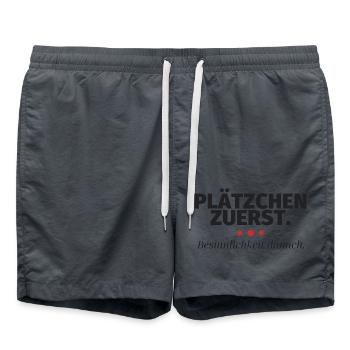 Plätzchen zuerst Besinnlichkeit danach - Badeshorts - Anthrazit - Vorne - AI Model Male 185 light (185cm)