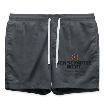 Ich schwitze nicht – Nachdruck-Relax - Badeshorts - Anthrazit - Vorne - AI Model Male 185 light (185cm)