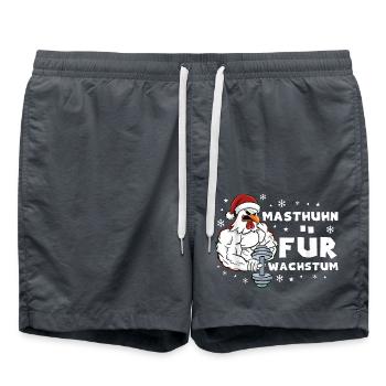 Masthuhn Für Wachstum Weihnachten Gym Kraftsport - Badeshorts - Anthrazit - Vorne - AI Model Male 185 light (185cm)