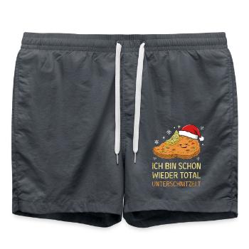 Ich Bin Schon Wieder Total Unterschnitzelt Xmas - Badeshorts - Anthrazit - Vorne - AI Model Male 185 light (185cm)
