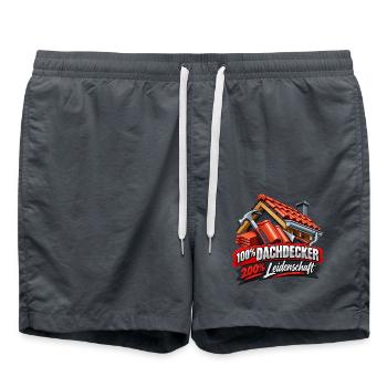 Dachdecker Leidenschaft  - Badeshorts - Anthrazit - Vorne - AI Model Male 185 light (185cm)