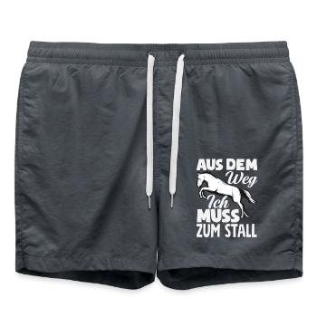 Lustiges Pferdemädchen & Reiter Spruch Geschenke - Badeshorts - Anthrazit - Vorne - AI Model Male 185 light (185cm)