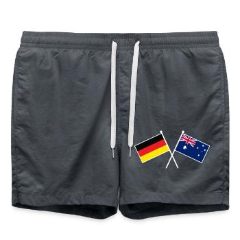 Deutschland & Australien Flaggen - Freundschaft - Badeshorts - Anthrazit - Vorne - AI Model Male 185 light (185cm)