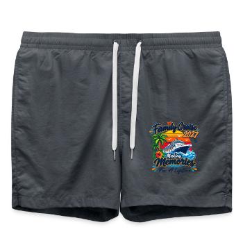 Familienkreuzfahrt 2027 Passende Familienurlaubsparty - Badeshorts - Anthrazit - Vorne - AI Model Male 185 light (185cm)