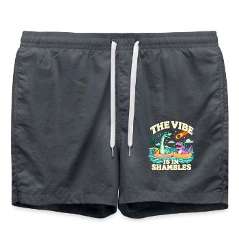 Summer Dinosaurier Die Stimmung ist im Chaos - Badeshorts - Anthrazit - Vorne - AI Model Male 185 light (185cm)
