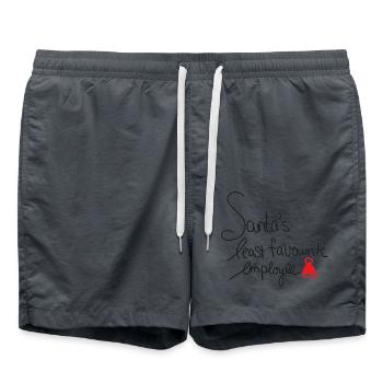 Santa's Least Favourite Employee – Weihnachtshumor - Badeshorts - Anthrazit - Vorne - AI Model Male 185 light (185cm)