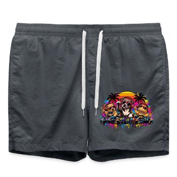 Pawplay Party DJ Dogs - Badeshorts - Anthrazit - Vorne - AI Model Male 185 light (185cm)