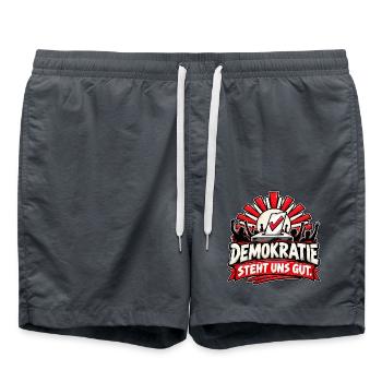 Demokratie Steht Uns Gut – Grafik - Badeshorts - Anthrazit - Vorne - AI Model Male 185 light (185cm)