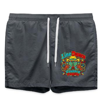 Line Dance Country Familie - Badeshorts - Anthrazit - Vorne - AI Model Male 185 light (185cm)
