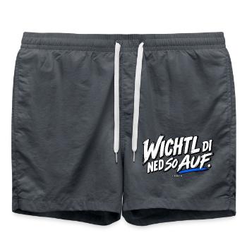 Wichtli Di Ned So Auf - Dialekt Shirt - Badeshorts - Anthrazit - Vorne - AI Model Male 185 light (185cm)