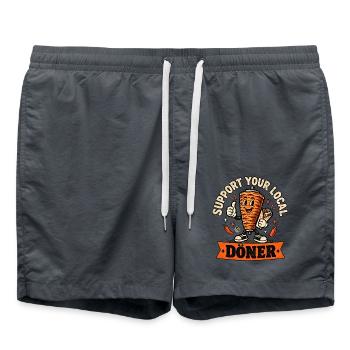 Support your local Döner - Badeshorts - Anthrazit - Vorne - AI Model Male 185 light (185cm)