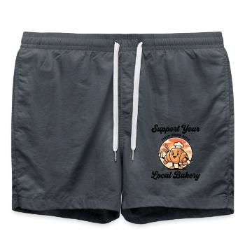 Support your local bakery - Badeshorts - Anthrazit - Vorne - AI Model Male 185 light (185cm)