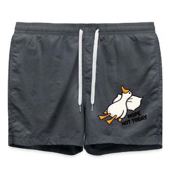 Nope Not Today – Lustige Ente mit Humor - Badeshorts - Anthrazit - Vorne - AI Model Male 185 light (185cm)