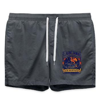 Ljubljana Slovenia Alpine Dragon Hunters Festive - Badeshorts - Anthrazit - Vorne - AI Model Male 185 light (185cm)