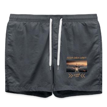 Your Only Limit Is Your Mind – Flugzeug Mindset - Badeshorts - Anthrazit - Vorne - AI Model Male 185 light (185cm)