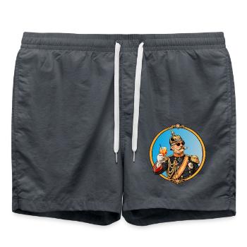 Kaiser Wilhelm mit Sonnenbrille und Cocktail - Badeshorts - Anthrazit - Vorne - AI Model Male 185 light (185cm)