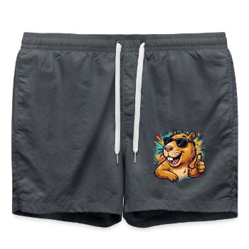 Cooles Capybara-Daumen-hoch süßes Tier-Meme-T-Shirt - Badeshorts - Anthrazit - Vorne - AI Model Male 185 light (185cm)