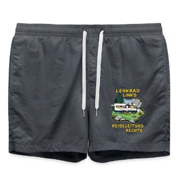 CAMPING LENKRAD LINKS REISELEITUNG RECHTS - Badeshorts - Anthrazit - Vorne - AI Model Male 185 light (185cm)
