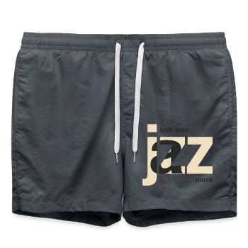Talk Less Jazz More – Jazz Musik Design - Badeshorts - Anthrazit - Vorne - AI Model Male 185 light (185cm)