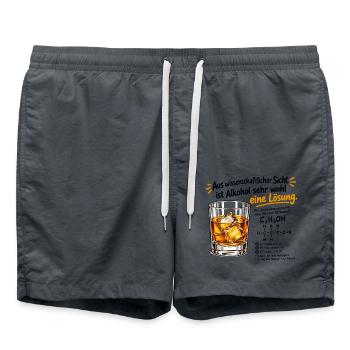 Wissenschaftliche Fakten: Alkohol - Badeshorts - Anthrazit - Vorne - AI Model Male 185 light (185cm)