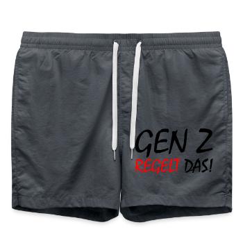 gen z regelt das - Badeshorts - Anthrazit - Vorne - AI Model Male 185 light (185cm)